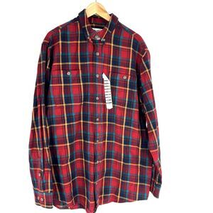 Duluth Trading Shirt Size Large Tall Men Free Swinging Flannel Relaxed Fit Plaid